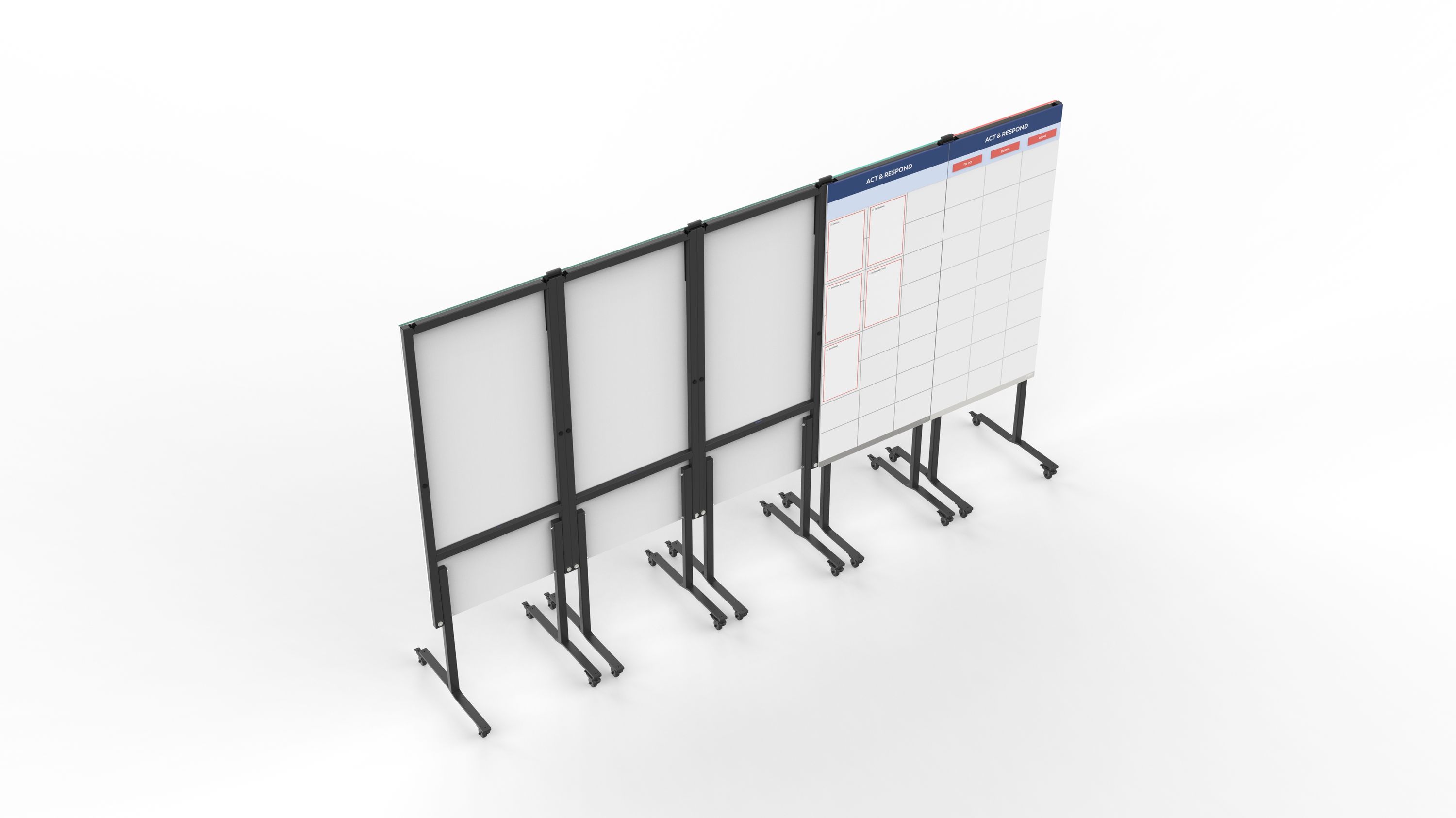 Whiteboard Mobile - Compact+ bundle (5 frames, 7 boards)