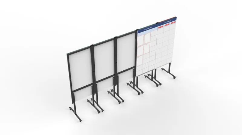 Whiteboard Obeya Mobile - Compact+ bundel (5 frames, 7 borden)